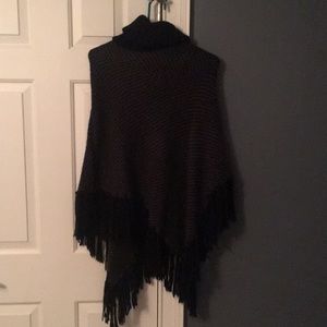 Black and charcoal sweater cape!